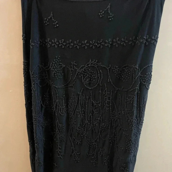 VTG OT Embroidery Beaded Cocktail Dress Long Strapless SIZE S - Picture 2 of 11